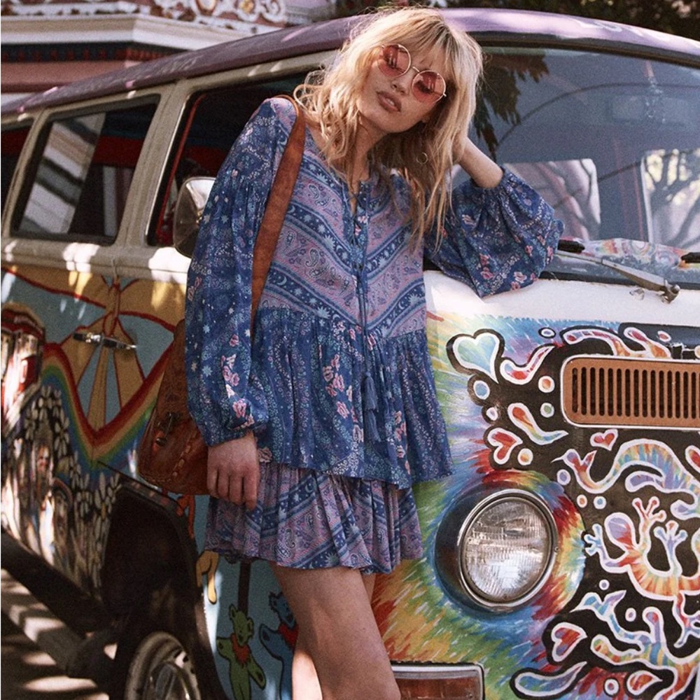 Spell & The Gypsy Collective city Lights Mini Skirt - Indigo Medium